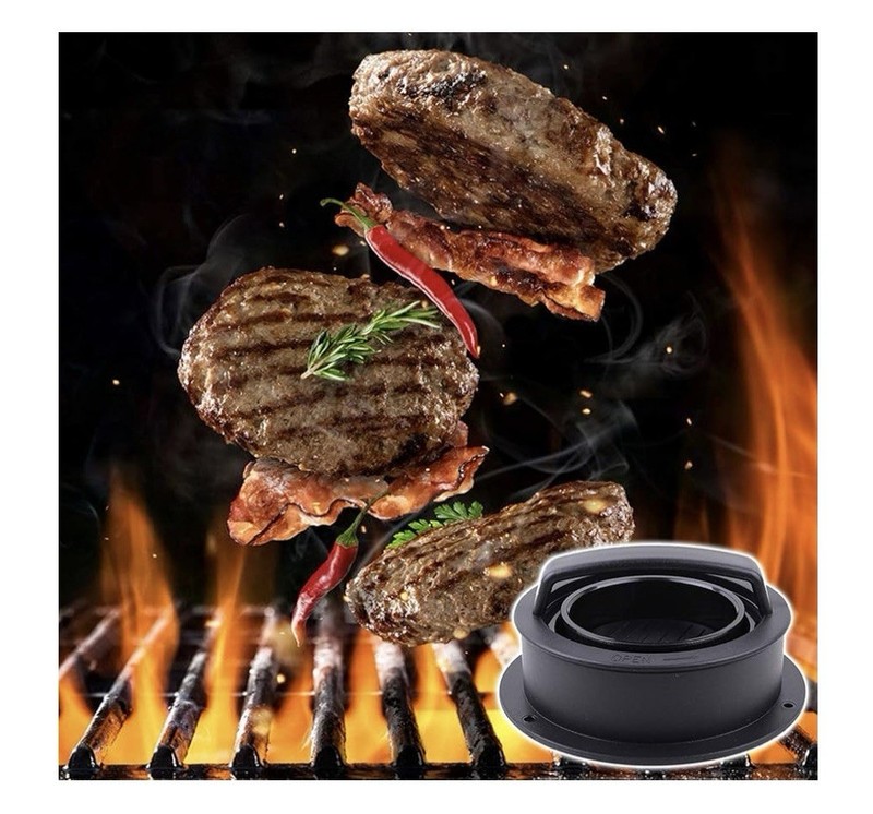 Burger Press Non Stick 3 In 1 Patty Maker & 9 Slider Storage Bags 7” x 3” gallery