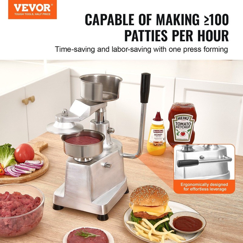 4inch/100mm Hamburger Patty Press, Stainless Steel Tool, Time-Saving Equipment gallery