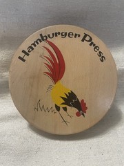 Vintage Wooden Hamburger Press Hand Painted Rooster Japan