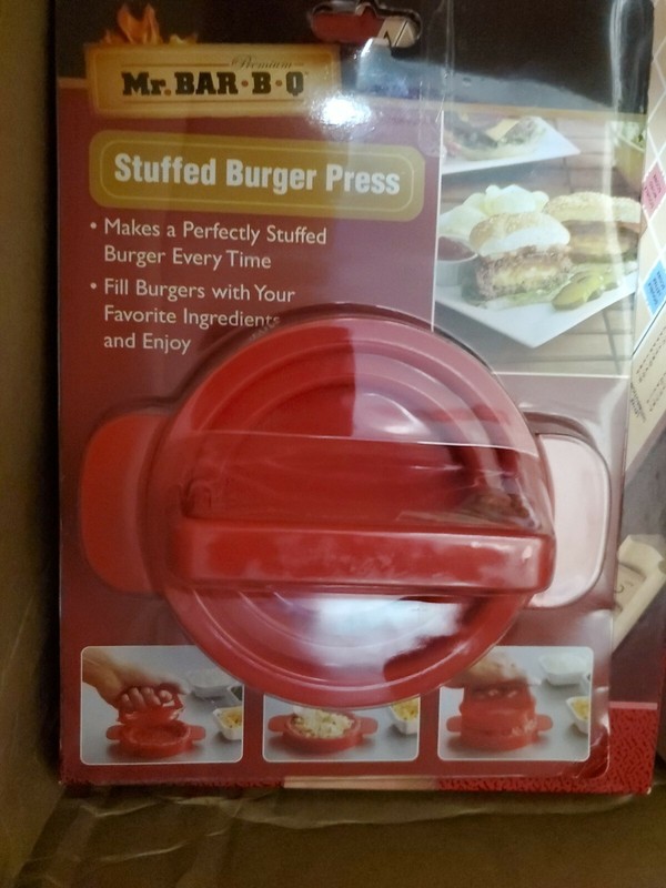 Mr Bar-B-Q STUFFED BURGER PRESS RED Fill Burgers NWT gallery
