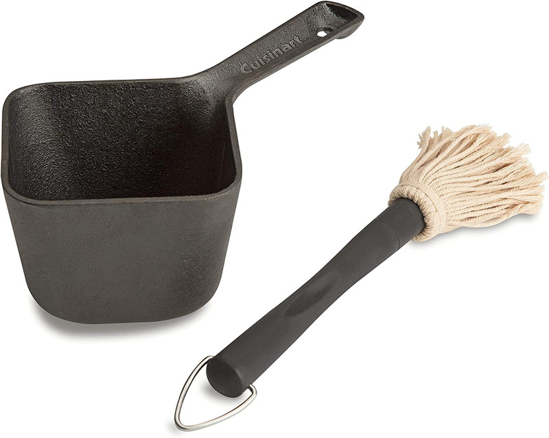 Burger Press Bundle - Cast Iron Smashed Burger Press & Cast Iron Grilling Bastin gallery