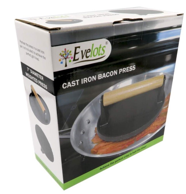 Grill Steak Press Flat BBQ Hamburger Bacon Cast Iron Heavy Weight Meat Patty Rou gallery