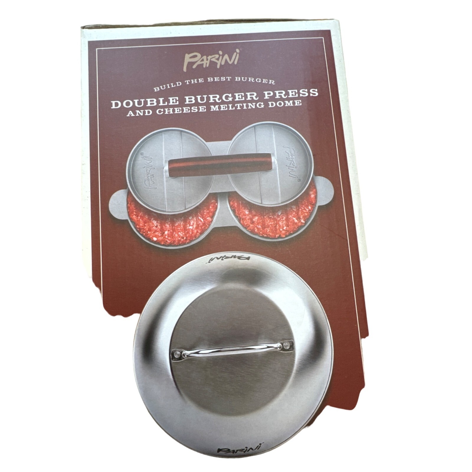 Parini grilling double cheese press and cheese melting dome 8.75 inches non stic gallery