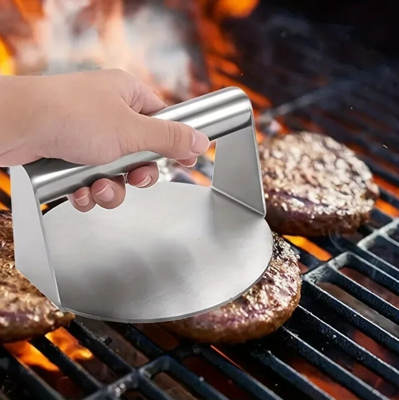 1pc Stainless Steel Smash Burger Press Round/Square Meat Patty Maker Mold - NEW gallery