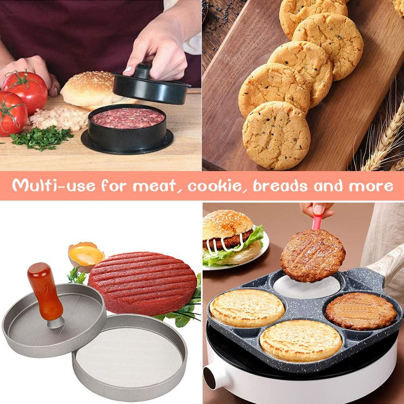 Burger Patty Paper Rounds for 4/4.5 Inch Burger Press, 200Pcs 4.5Inch Baking Par gallery