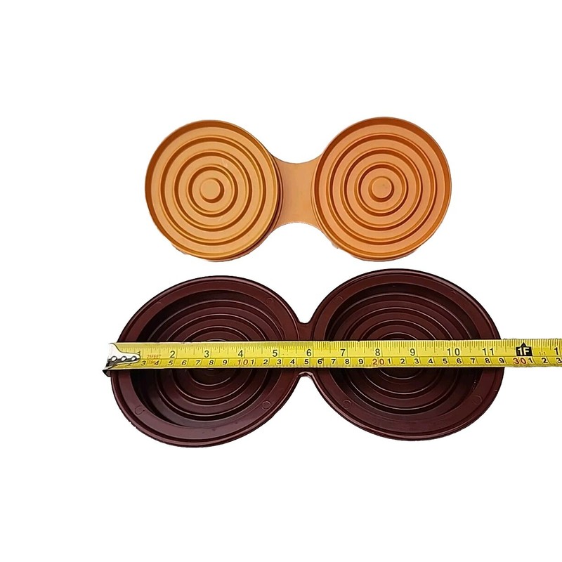 Charcoal Companion Orange & Brown Double Hamburger Patty Press Burger Mold EC gallery