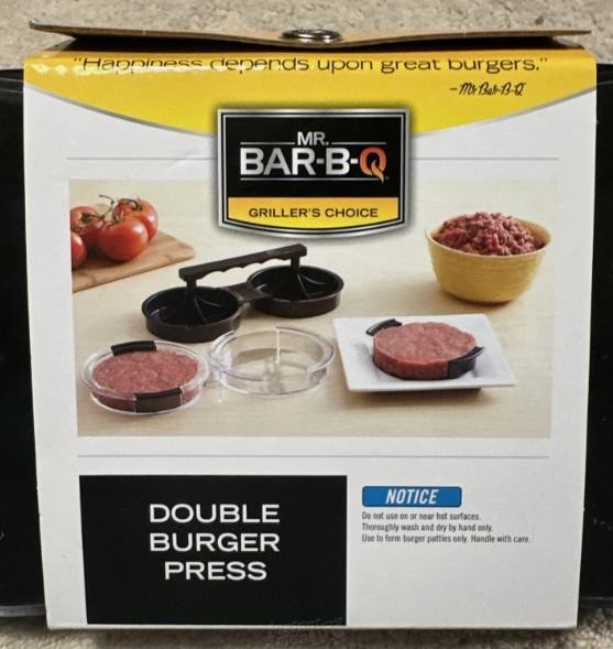 Mr. Bar-B-Q Double Burger Press for Uniform Thick Patties Quick Release gallery
