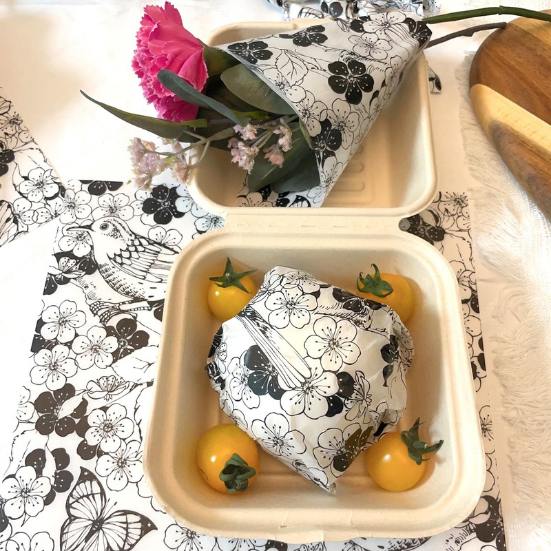 Suiwen 150pcs Summer Black and White Floral Wax Paper Sheets 25*22cm, Green gallery