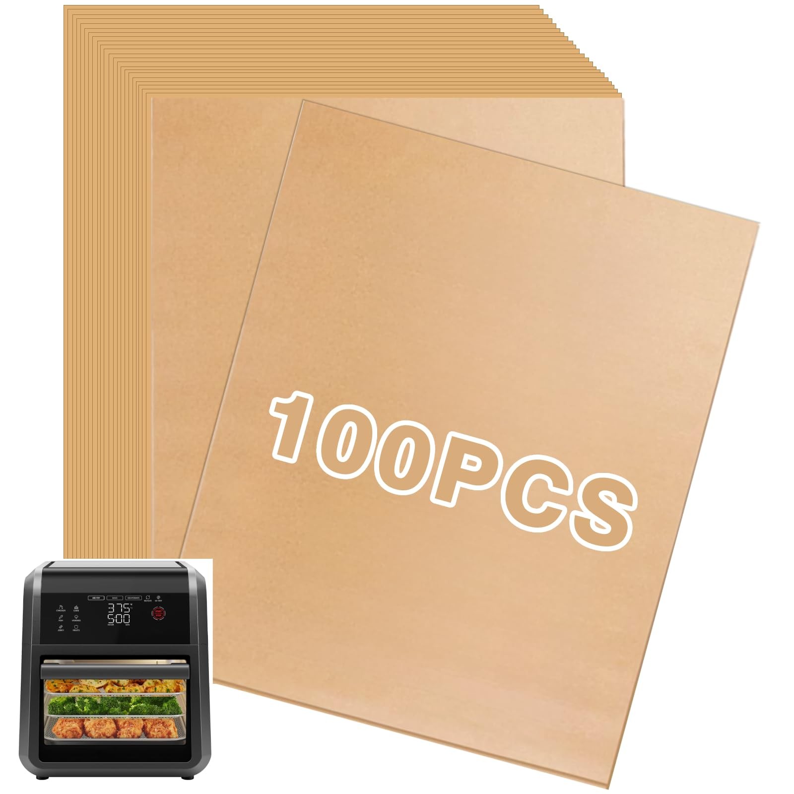 Air Fryer Liners Disposable, 100Pcs Parchment Paper Compatible 10X11 inches gallery