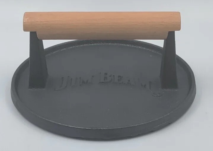 Jim Beam JB0158 Black Cast Iron Burger Press - 7'' Heavy Duty Burger Press gallery