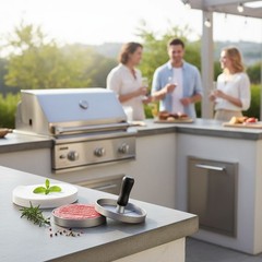 Burger Press Set with Free Wax Patty Papers for BBQ and Grilling Convenience