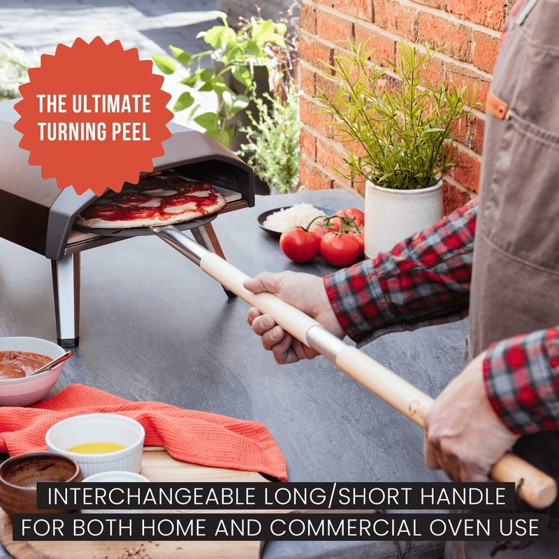 Chef Pomodoro Aluminum Turning Pizza Peel with Detachable Wood Handle for Eas... gallery
