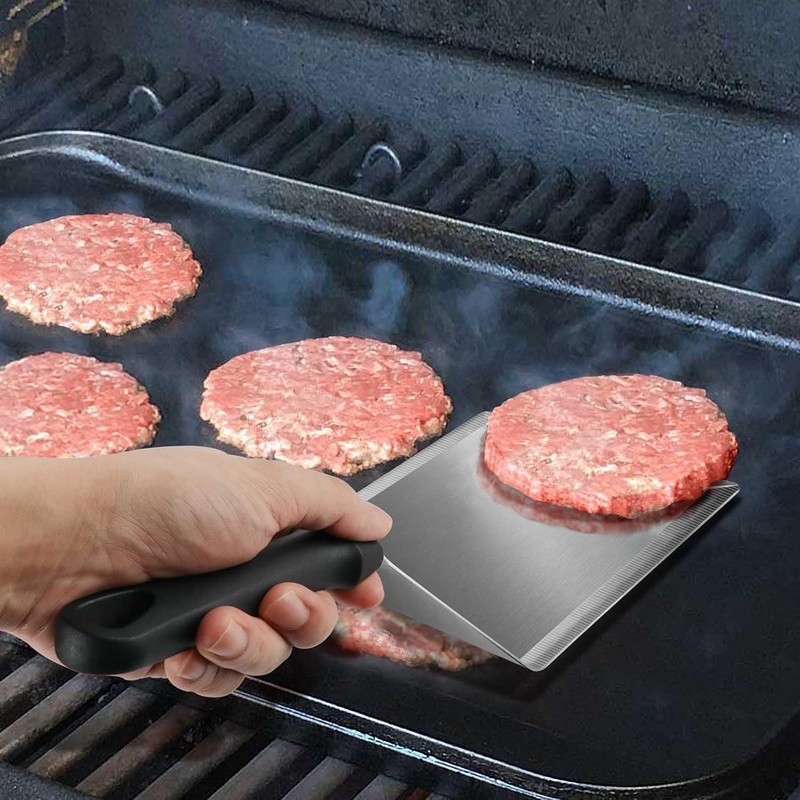 Stainless Steel Griddle Burger Kit - Press, Spatula & Shaker gallery