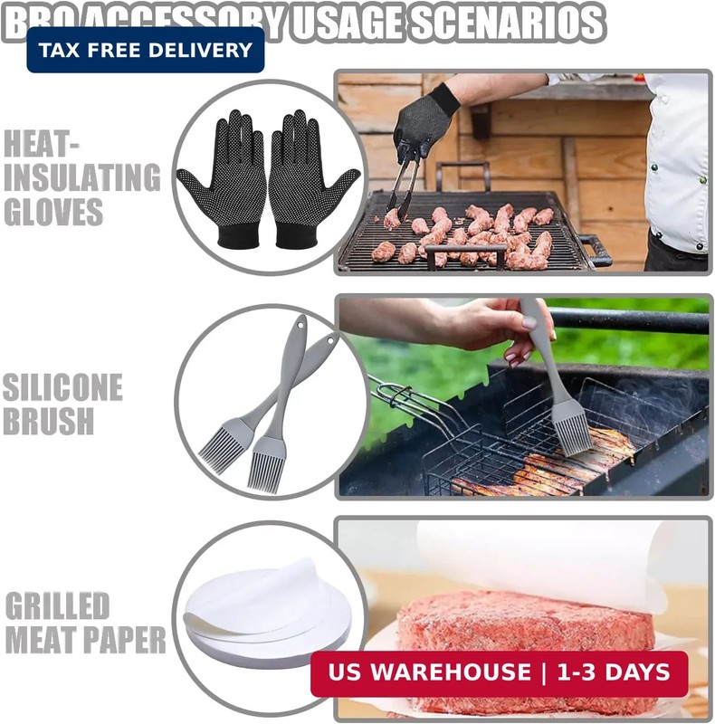 Smash Burger Press Kit 56 Pcs,7.9 Inch Cast Iron Hamburger Smasher Tool,Grill Pr gallery