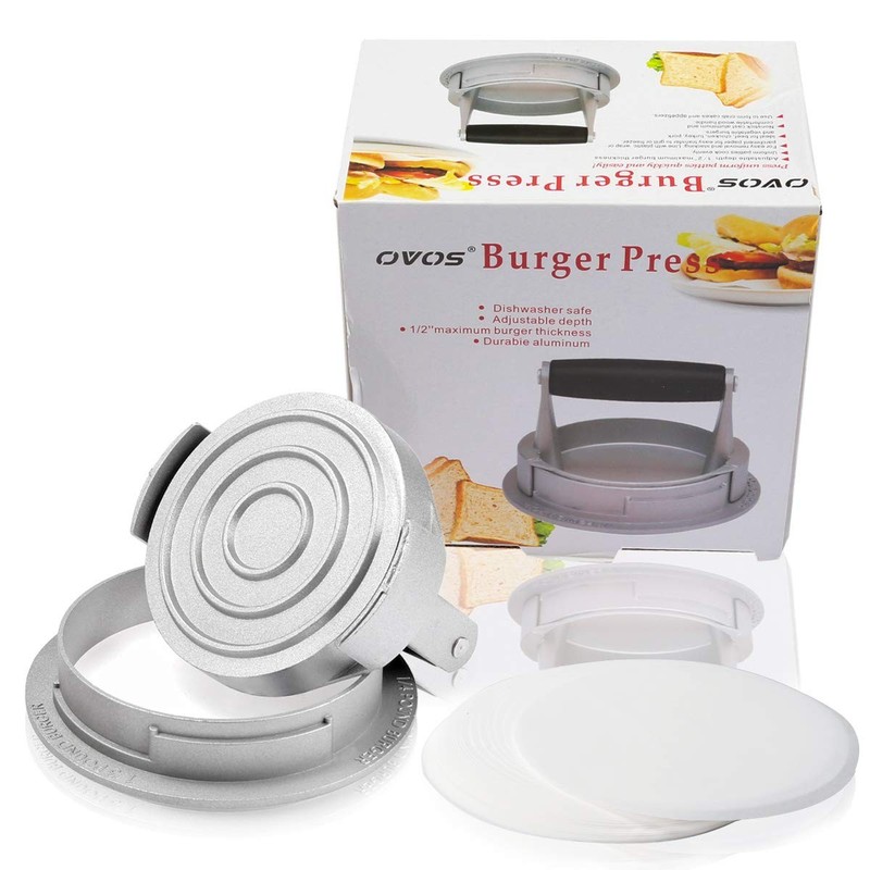 Burger Press Adjustable Thickness 3 in 1 Hamburger Patty Maker Aluminum Non S... gallery