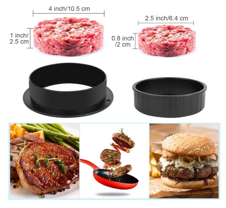 Burger Press Stuffed Patty Maker Non Stick Molds Kit Hamburger Bbq Rings Sliders gallery