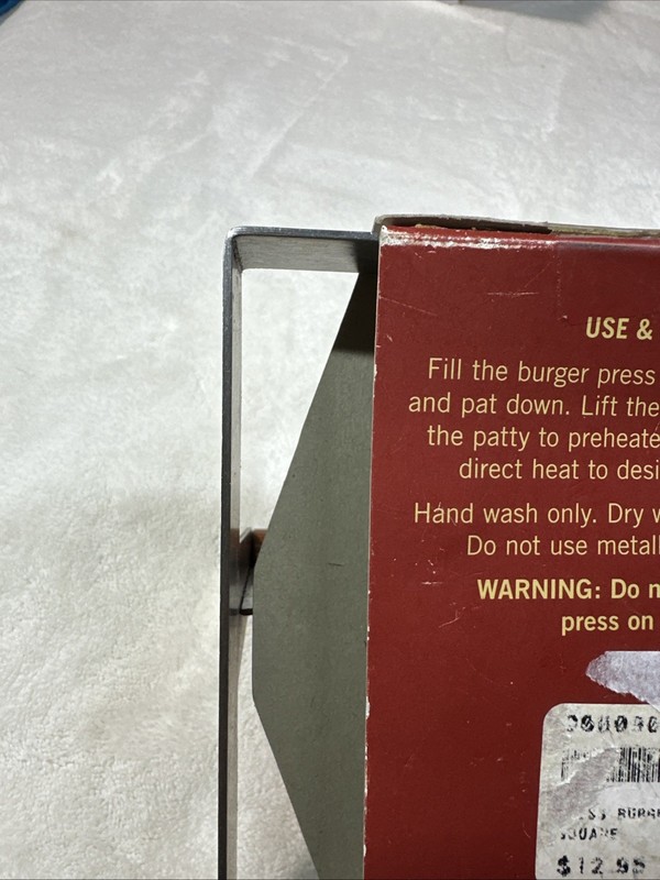 Sur La Table Square Burger Press Stainless Steel Brand New Unused 1/2 Lb Patties gallery