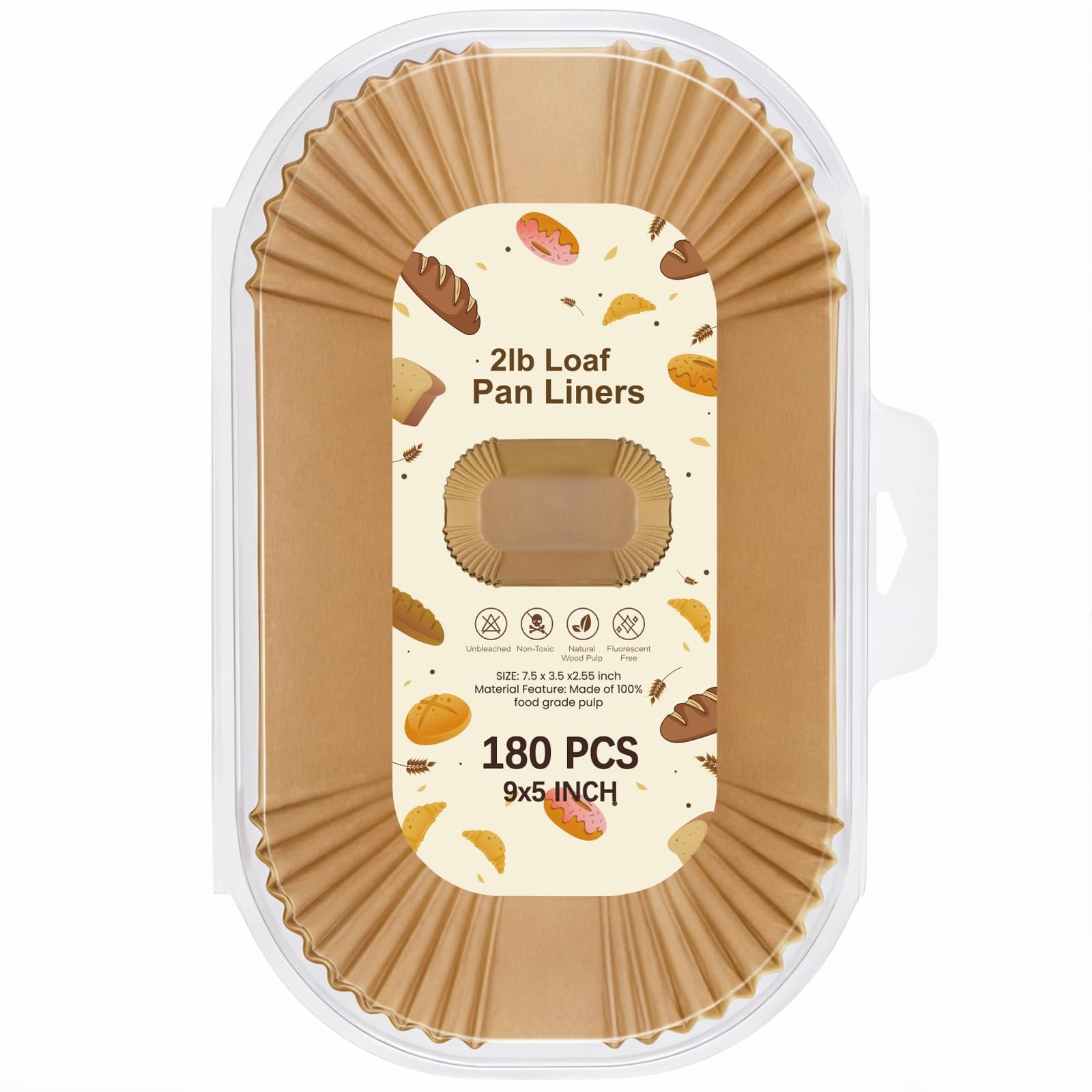 Loaf Pan Liners for Baking Bread 9x5 Inch - 180 PCS inch, 9x5inch-2LB gallery