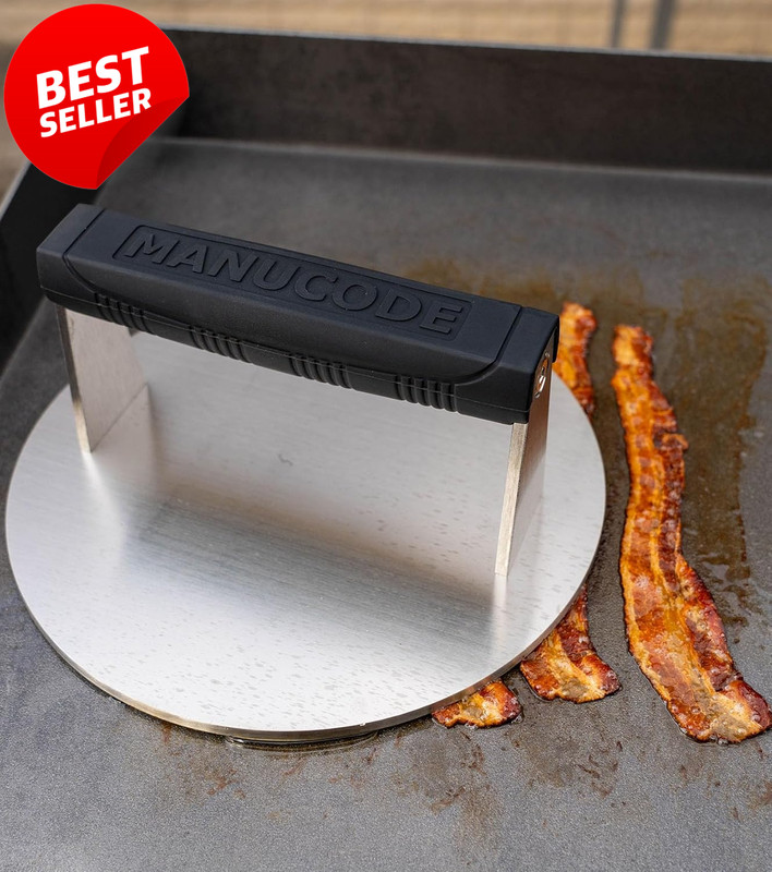 Stainless Steel Burger Press 3.25lb 8in Steak Weight BBQ Grill Tool - US gallery