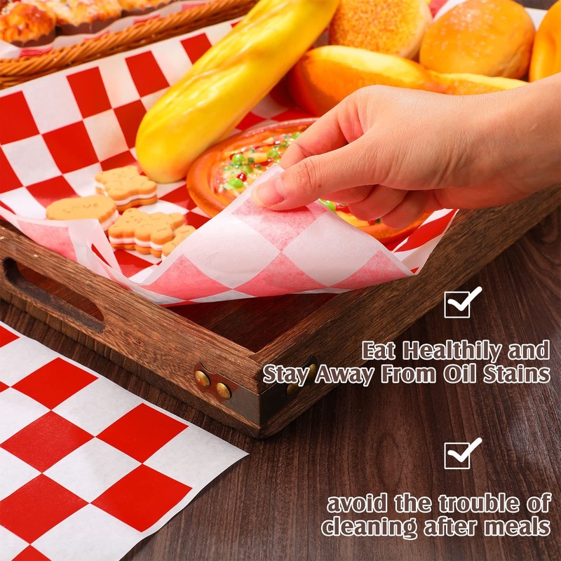 Honeydak 600 Pcs Sandwich Wrapping Paper Sheet 15x15 15 x 15 inches, Red gallery