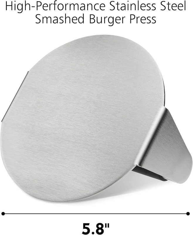 Stainless Steel Burger Press Smasher 5.8 Inch W/ Heat Resistant Handle gallery