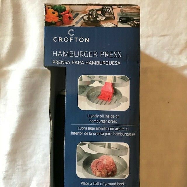 Aldi Crofton Hamburger Press Heavy Duty Cast Aluminium Frame NIB Non-stick Coat gallery