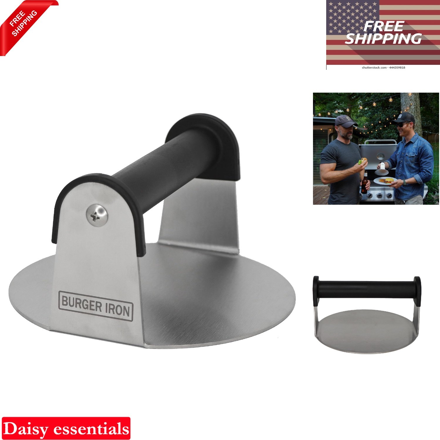 6 Inch Stainless Steel Burger Press Flat Top Griddle Smash Smasher Tool gallery