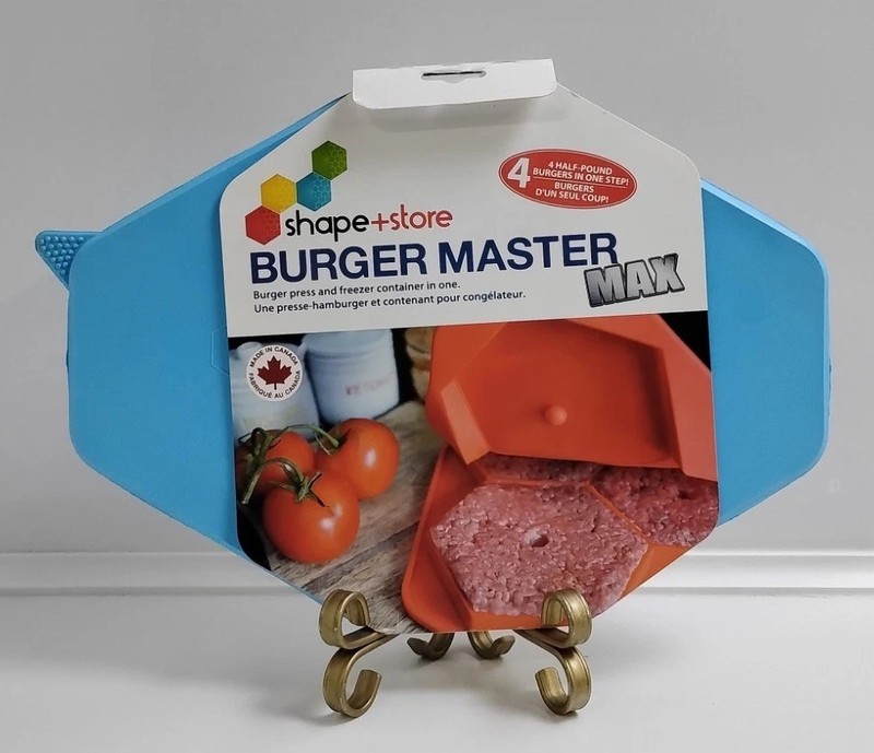 Shape+Store Burger Master Max Burger Press Freezer Tray Mold BPA Free Red NEW gallery