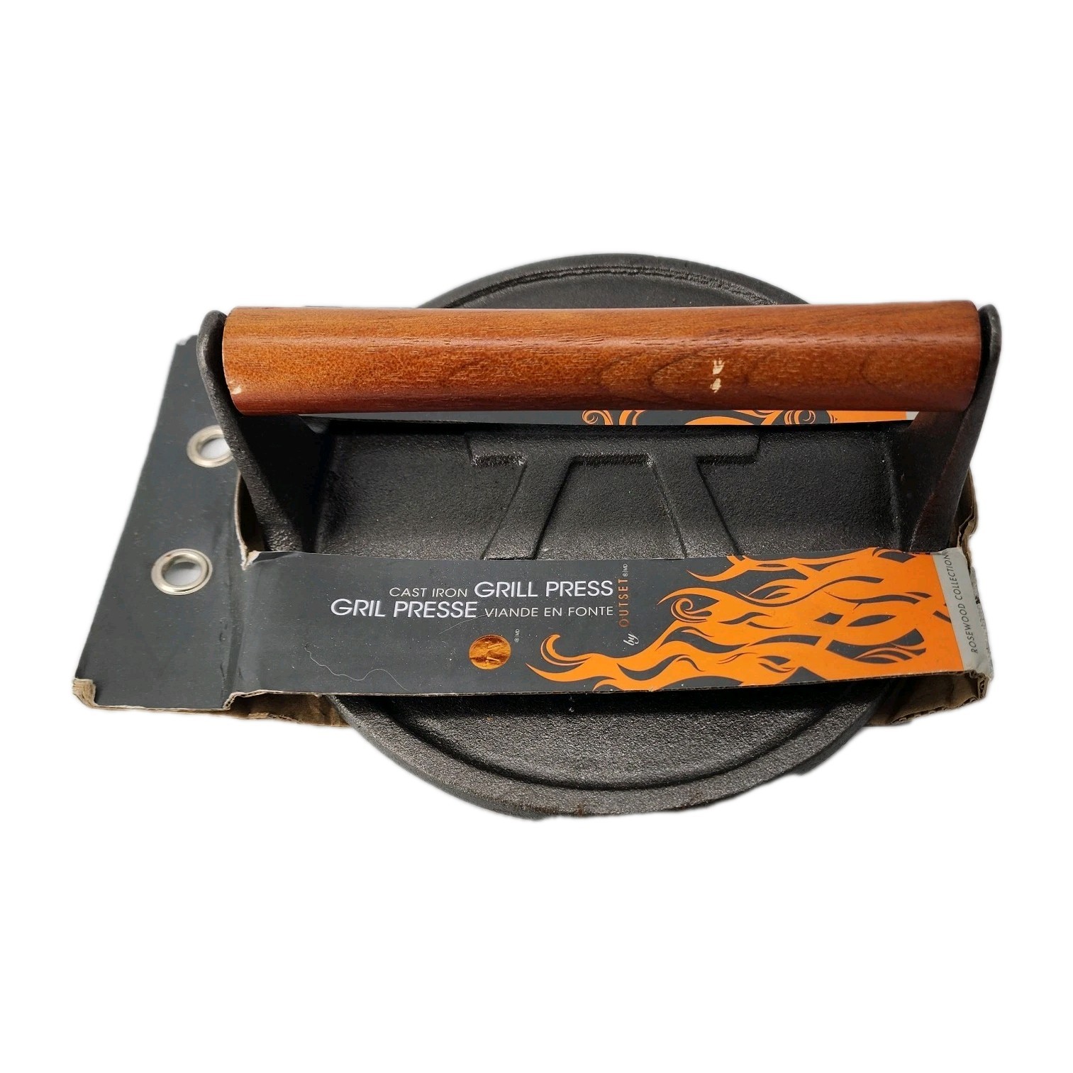 Heavy Duty Cast Iron Grill Press 7 In round Flat Burger Bacon Smasher 7" gallery