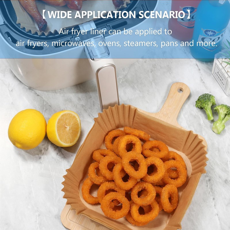 Somoga Thick Air Fryer Paper Liners Disposable 6.5inch-100PCS, Paper-Square gallery