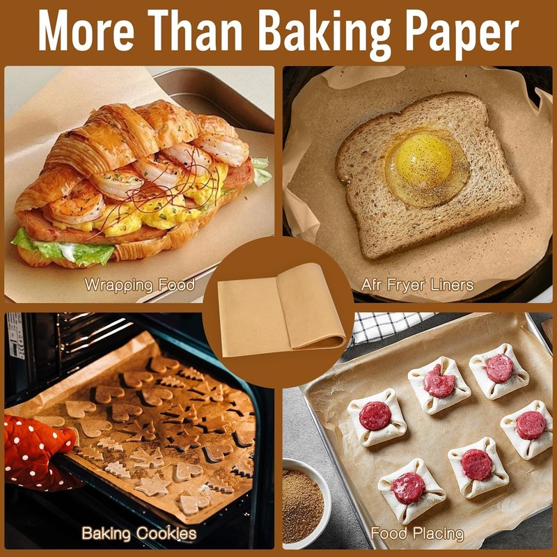 100Pcs Parchment Paper Sheets, 9x13 In 12x16 Inches, Unbleached Natural gallery
