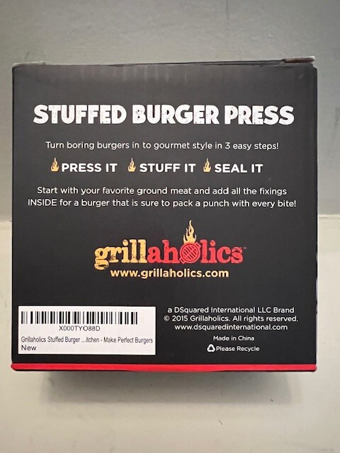 Grillaholics Stuffed Burger Press & Hamburger Maker - Non Stick Hamburger - NEW gallery