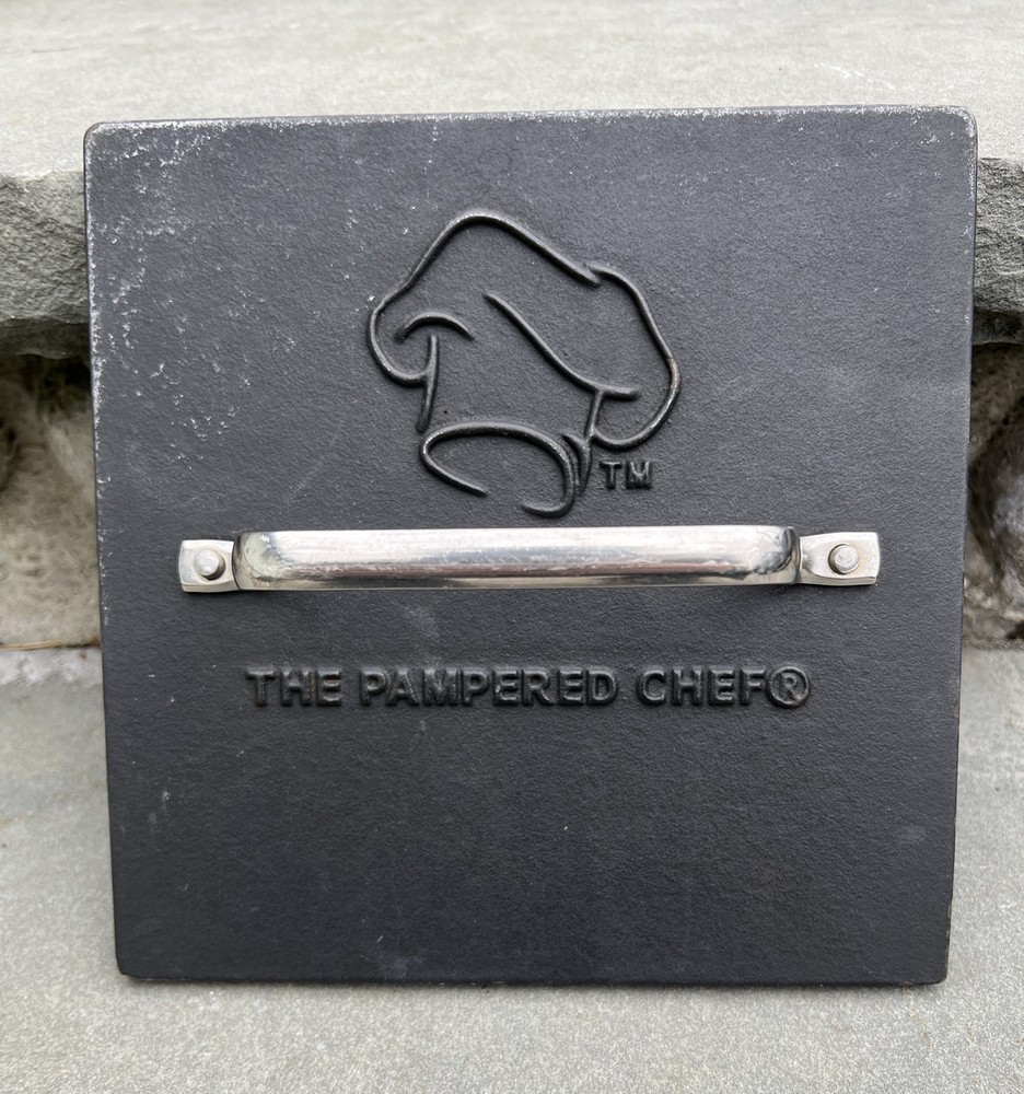 The Pampered Chef Cast Iron Grill Pan Heavy Press ONLY ✅