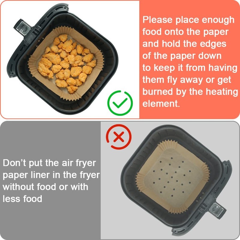 BYKITCHEN Square Air Fryer Liners for 2 to 5 Qt, Set of 2 5 QT, Nature gallery