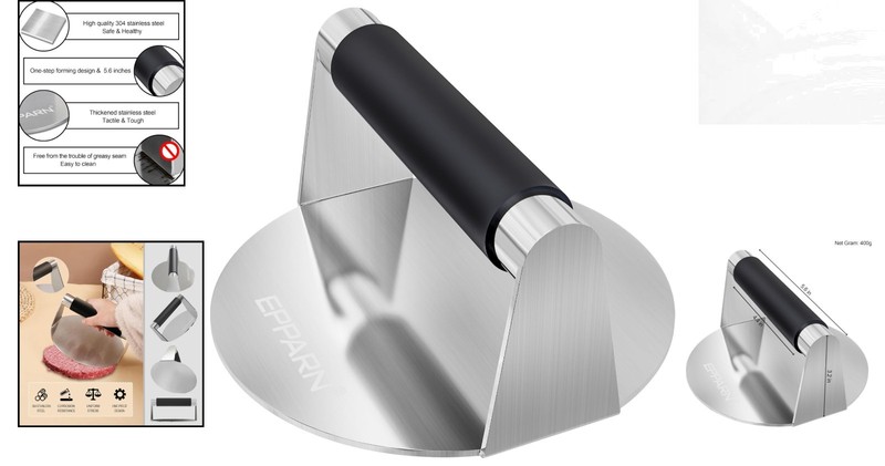 Dishwasher Safe Hamburger Press with Smooth Bottom for Perfect Patty Creation gallery