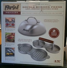 Double Burger Press & 8.75″Cheese Melting Dome Non-Stick NIB DAD FATHERS DAY