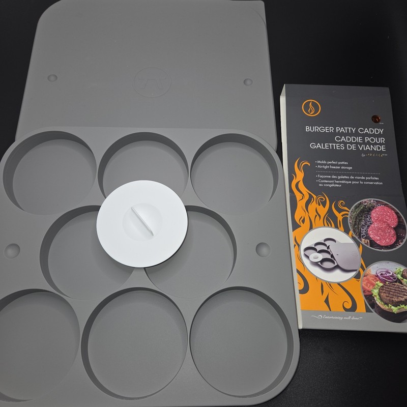 Prepology Set of 8 Silicone Burger Molds Burger Patty Caddy Pour Galettes gallery