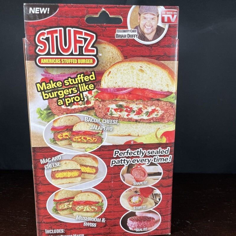 Stufz Americas Stuffed Burger Maker Press As Seen on TV 1 Burger Maker n Box NOS gallery