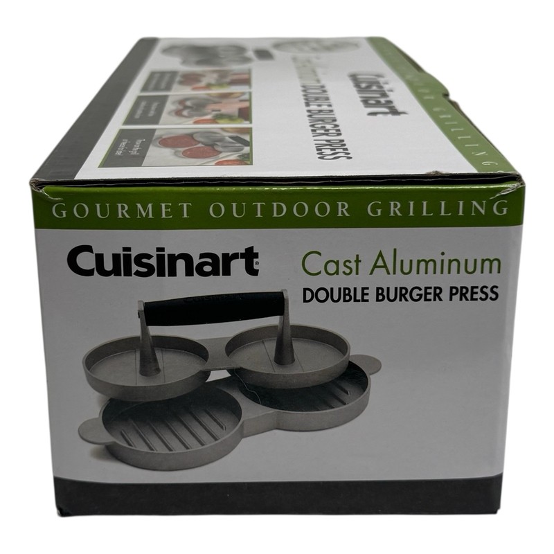 NEW in box Cuisinart Double Burger Press Cast Aluminum Nonstick Gray gallery