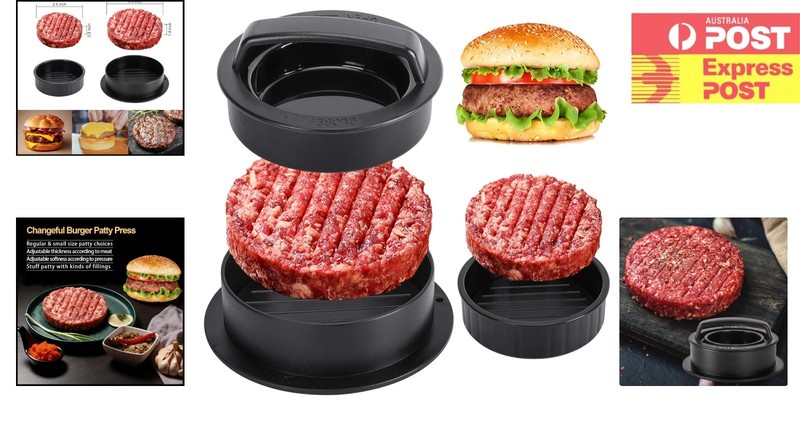 Compact 3-in-1 Patty Maker - Easy Clean Non-Stick Burger Press for All Occasions gallery