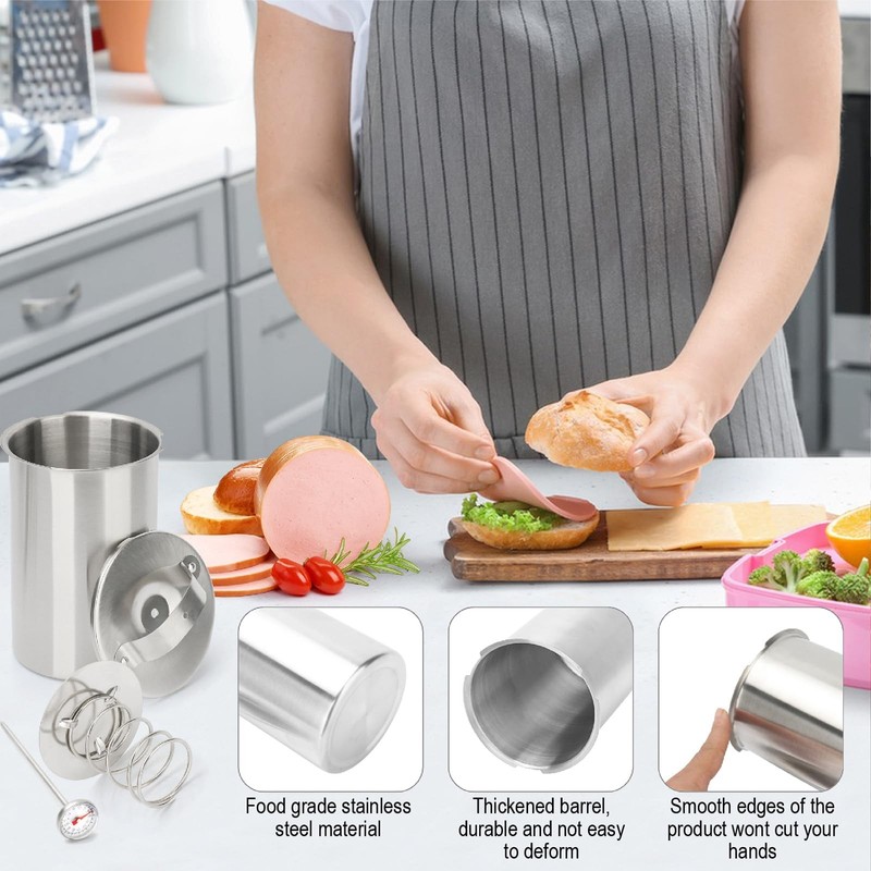 Joyeee Lunch Meat Press Mold for Deli Meats, 304 Stainless Steel Ham Press Ma... gallery