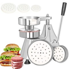 CTJ 3 in 1 Commercial Burger Patty Maker 4/5/6 Inch Hamburger Press Heavy Du…