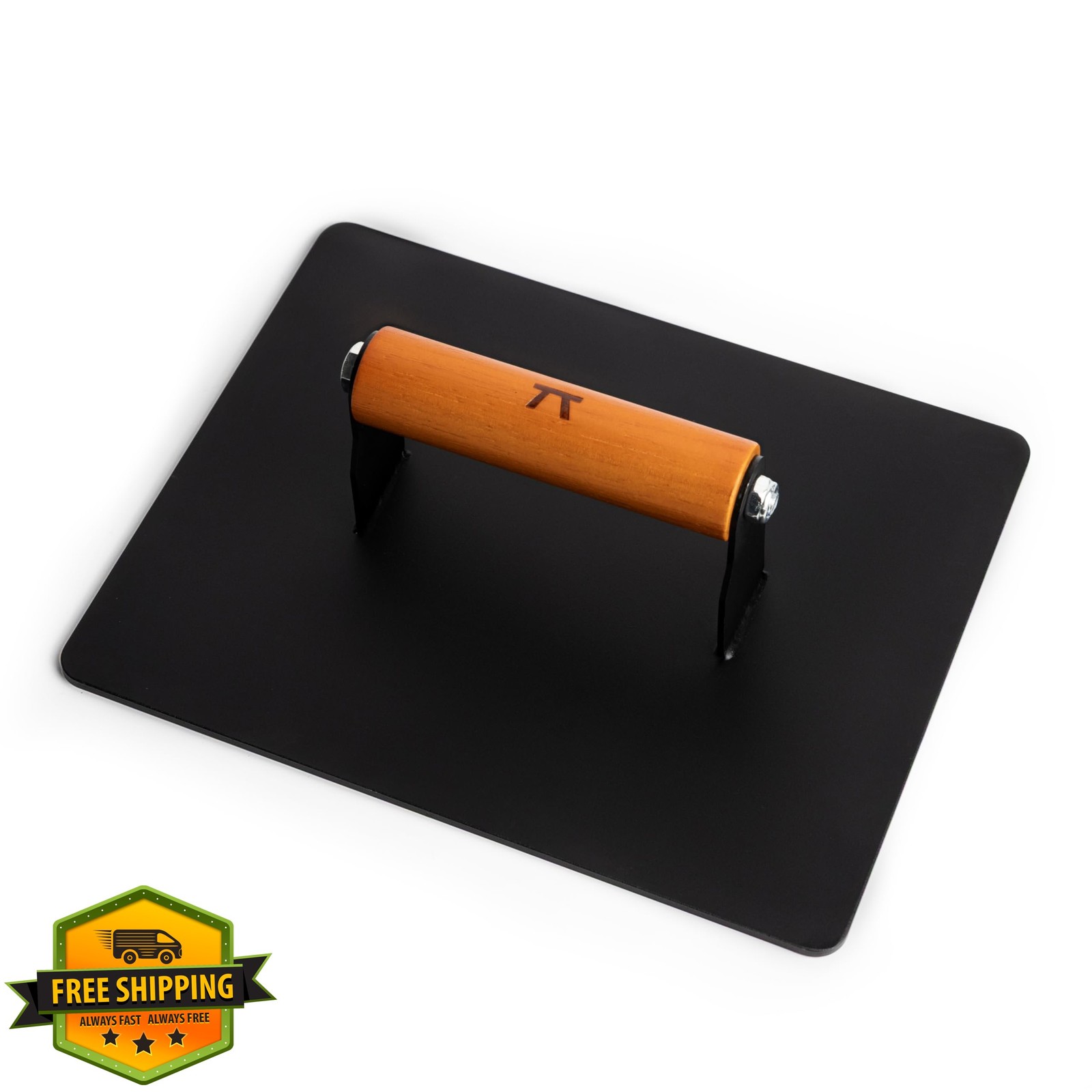 Outset XL Cast Iron Smash Burger Press Wood Handle 8x10" Grill gallery