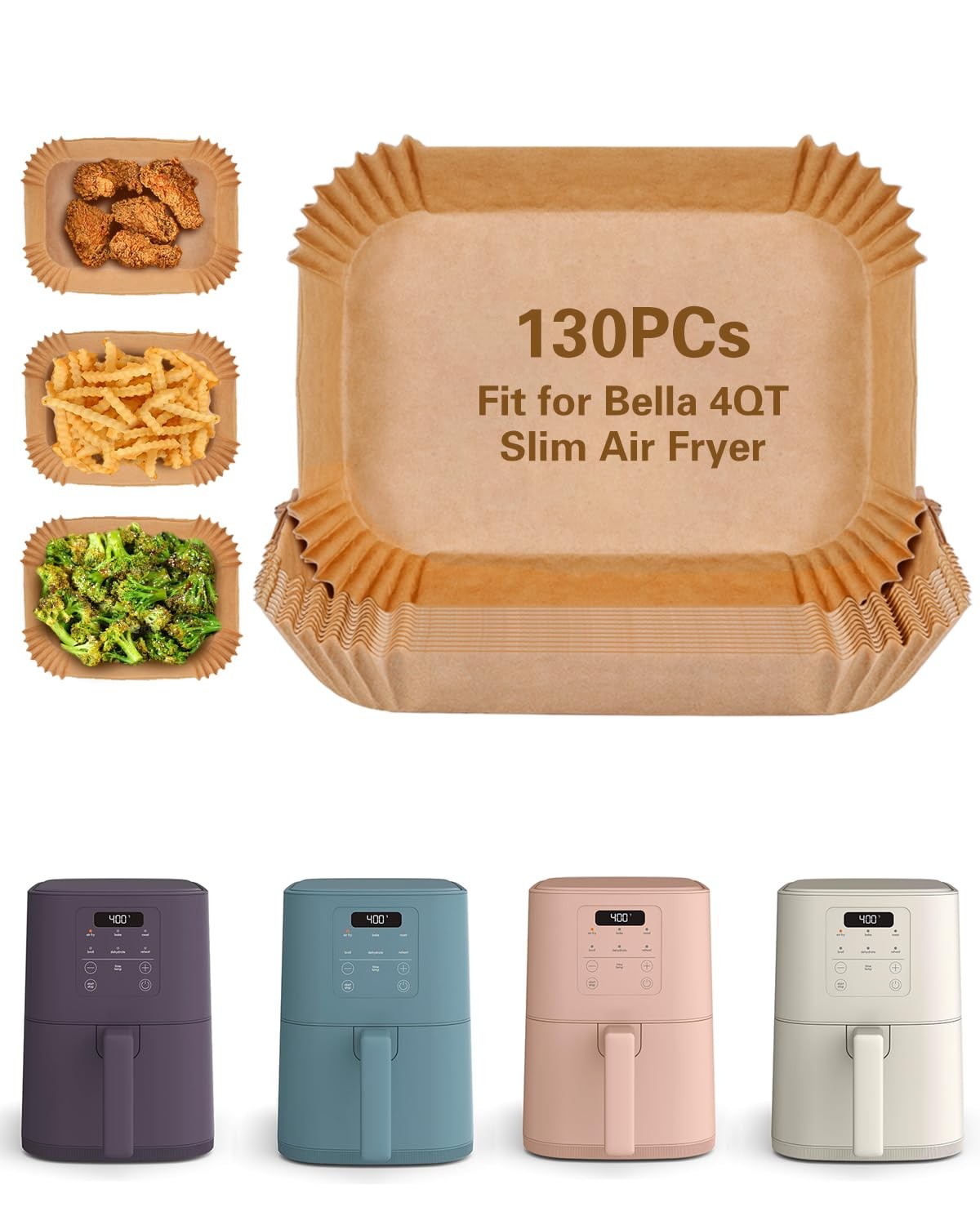 Air Fryer Disposable Paper For bella 4qt slim air fryer, 130PCs Burlywood gallery