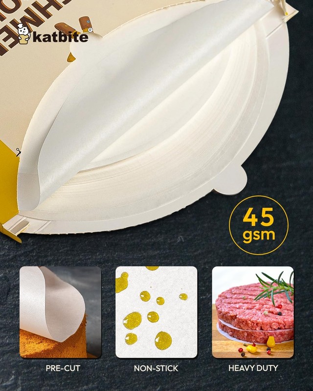 Katbite 12 Inch 200Pcs Parchment Paper Rounds, Round Baking 12inch-200, White gallery