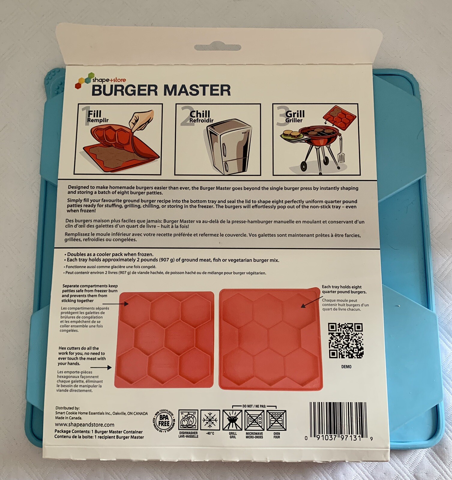 8 IN 1 Shape + Store Burger Master - Burger Press & Freezer Container -Brand New gallery
