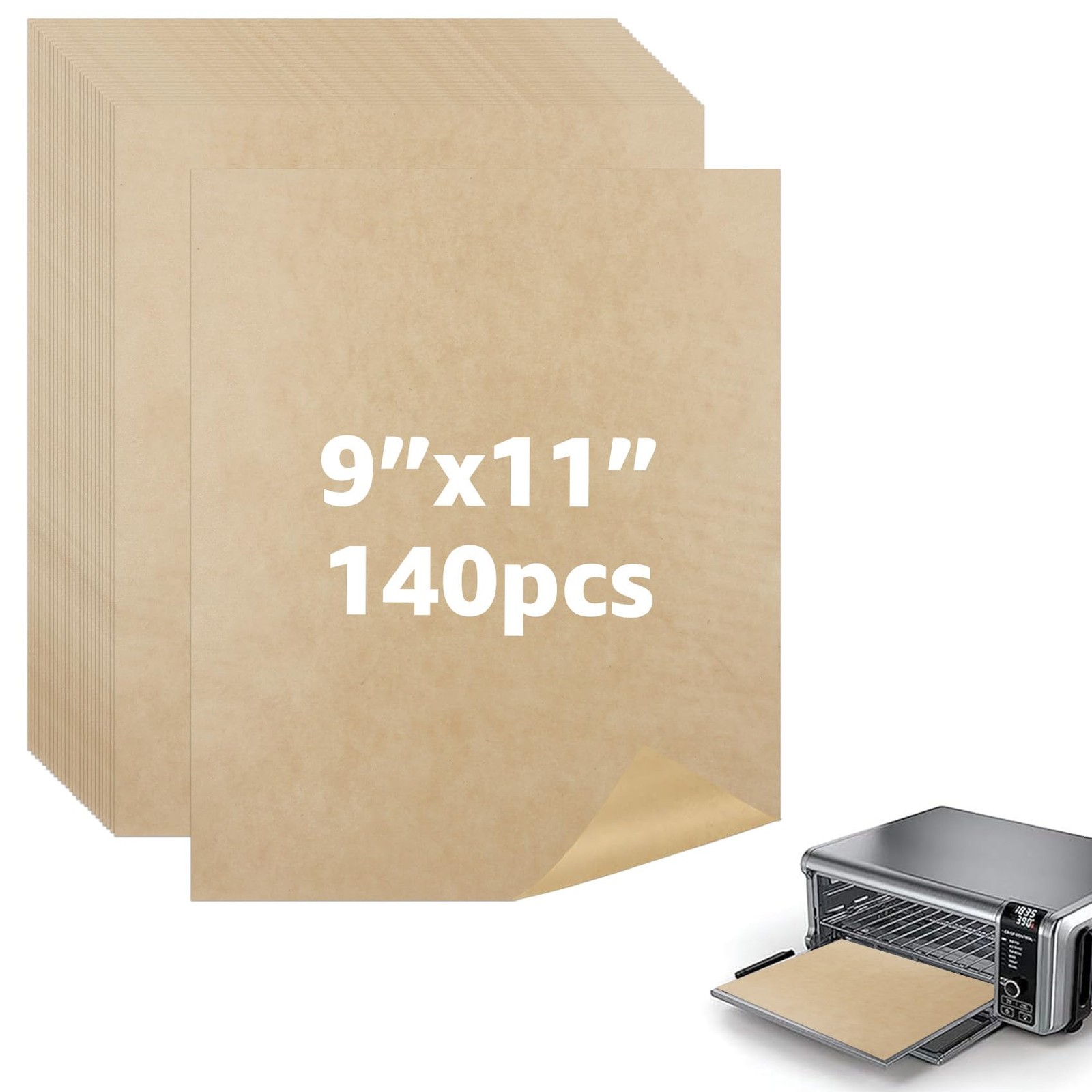 9 x11 inch Air Fryer Parchment Paper Squares, 140 Sheets 9"L x 7"W, Beige gallery
