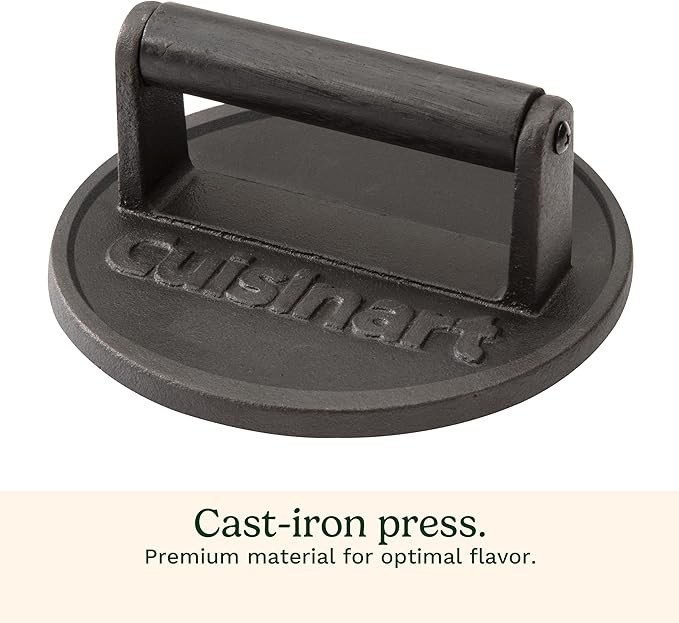 Cuisinart CISB-111C Cast Iron Smash Burger Press Heat Resistant Handle gallery