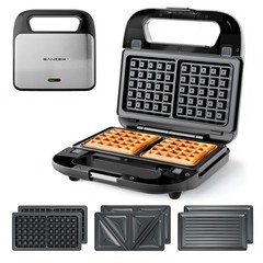 KEINVE 3-in-1 Sandwich Maker, Waffle Maker and Panini Press Grill, 800W Elect…