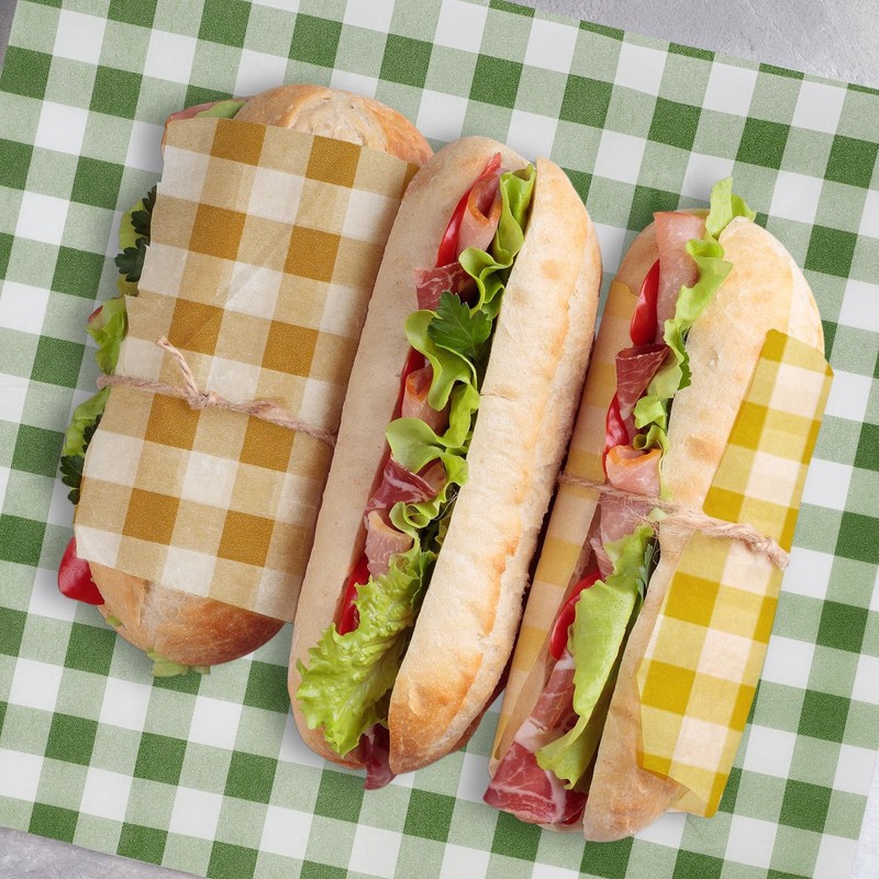 Whaline 300 Sheets Fall Plaid Wax Paper Greaseproof Waterproof 12 x 12 inches gallery